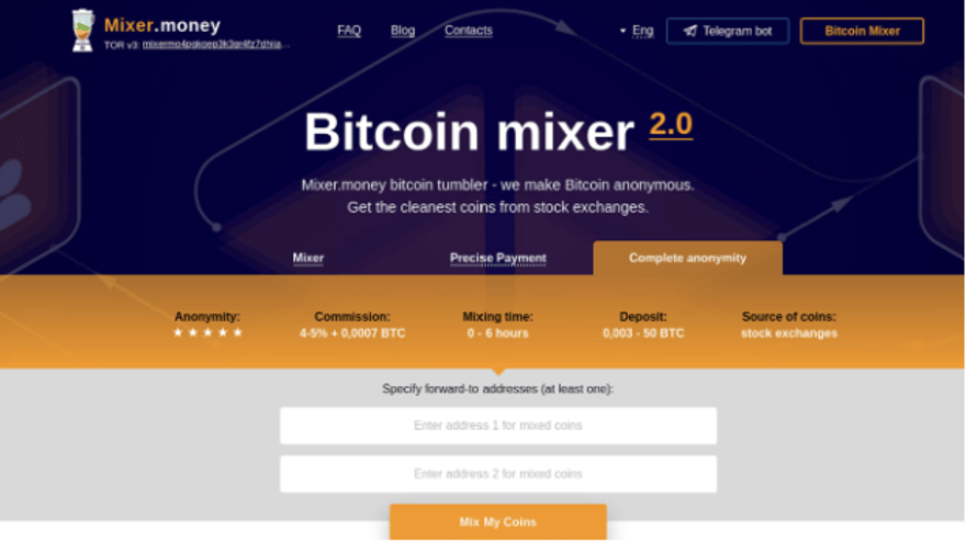 Mixer.money — скриншот сервиса
