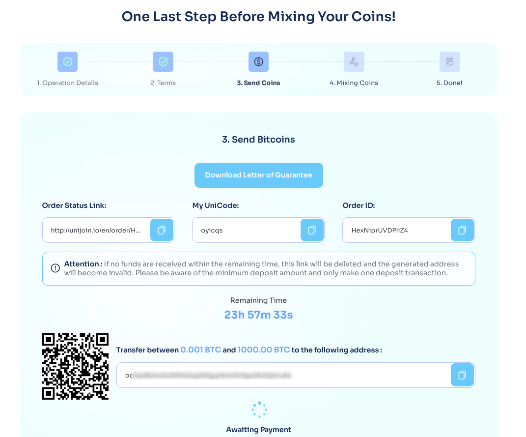 UniJoin — смешивание и приватность
